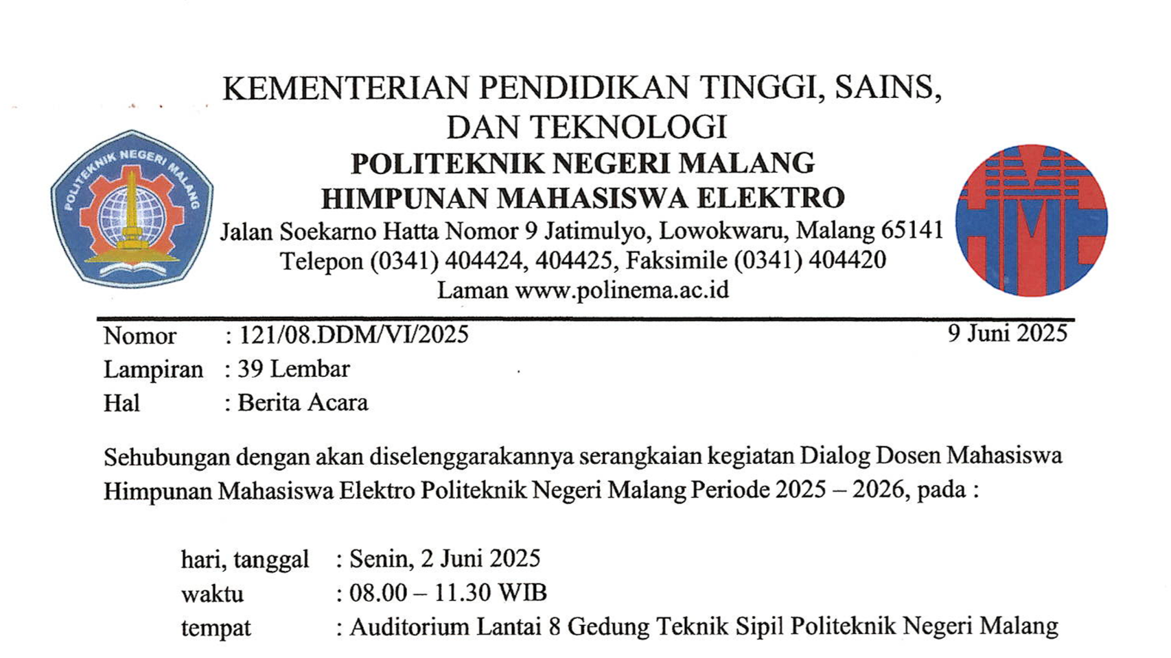 Berita Acara DDM 2025